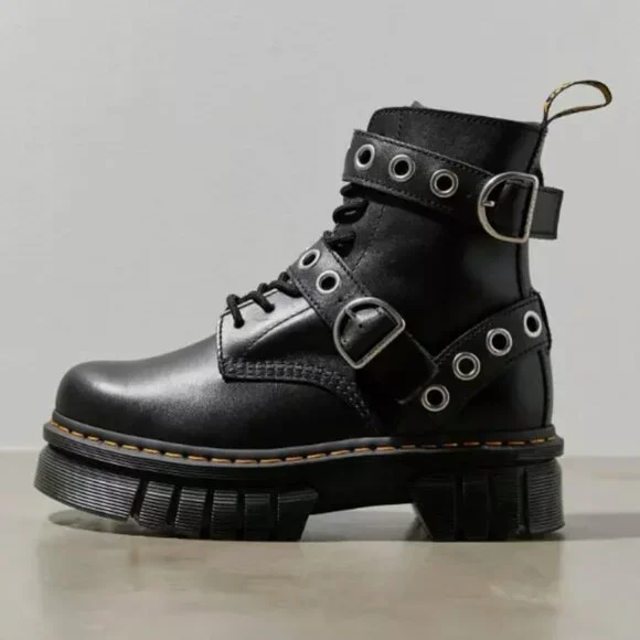 Dr. Martens Quad Neoteric Audrick Hardware Boots Leather Platform Nappa Lux US 5 - Picture 8 of 16